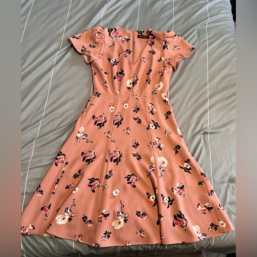 Pink Floral Midi Dress